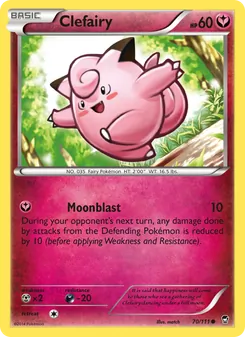 Clefairy card from Furious Fists, number 70/111