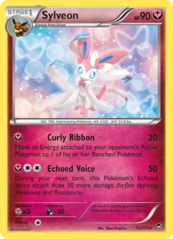 Sylveon card from Furious Fists, number 72/111