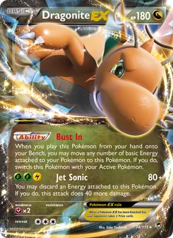 Dragonite EX card from Furious Fists, number 74/111