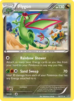 Flygon card from Furious Fists, number 76/111