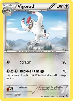 Vigoroth card from Furious Fists, number 82/111