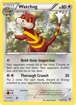 Watchog card from Furious Fists, number 85/111