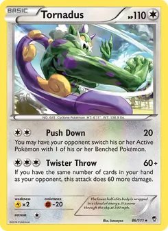 Tornadus card from Furious Fists, number 86/111
