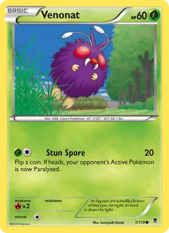Venonat card from Phantom Forces, number 1/119
