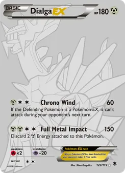 Dialga EX card from Phantom Forces, number 122/119
