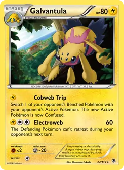 Galvantula card from Phantom Forces, number 27/119
