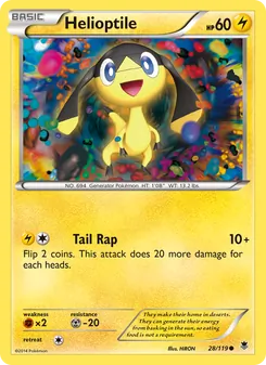 Helioptile card from Phantom Forces, number 28/119
