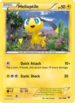 Helioptile card from Phantom Forces, number 29/119