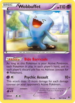 Wobbuffet card from Phantom Forces, number 36/119
