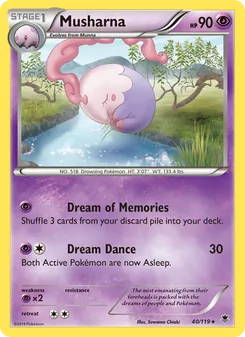 Musharna card from Phantom Forces, number 40/119