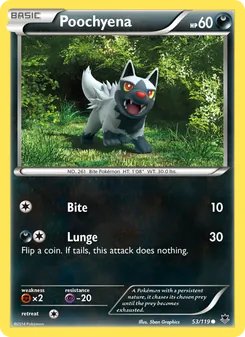Poochyena card from Phantom Forces, number 53/119