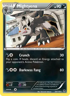 Mightyena card from Phantom Forces, number 54/119