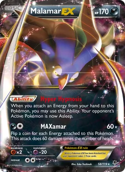 Malamar EX card from Phantom Forces, number 58/119