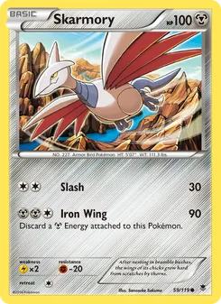 Skarmory card from Phantom Forces, number 59/119