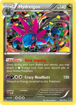 Hydreigon card from Phantom Forces, number 74/119