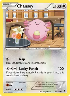Chansey card from Phantom Forces, number 80/119