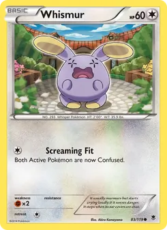 Whismur card from Phantom Forces, number 83/119