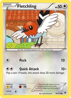 Fletchling card from Phantom Forces, number 89/119