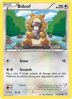 Bidoof card from Primal Clash, number 116/160