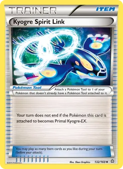 Kyogre Spirit Link card from Primal Clash, number 132/160