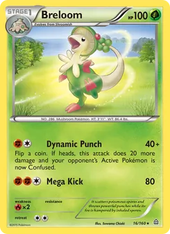 Breloom card from Primal Clash, number 16/160