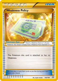 Weakness Policy card from Primal Clash, number 164/160
