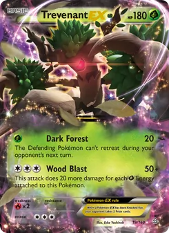 Trevenant EX card from Primal Clash, number 19/160