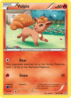 Vulpix card from Primal Clash, number 20/160