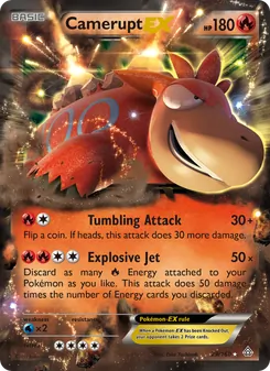 Camerupt EX card from Primal Clash, number 29/160