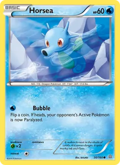 Horsea card from Primal Clash, number 30/160