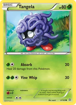 Tangela card from Primal Clash, number 4/160