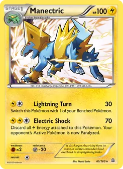 Manectric card from Primal Clash, number 61/160