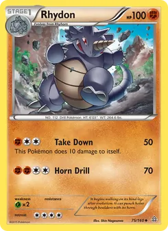 Rhydon card from Primal Clash, number 75/160
