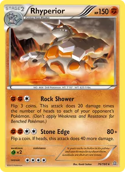 Rhyperior card from Primal Clash, number 76/160