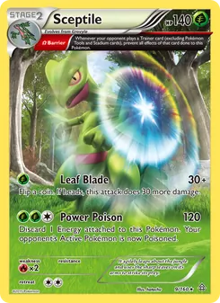Sceptile card from Primal Clash, number 9/160