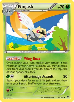 Ninjask card from Roaring Skies, number 10/108