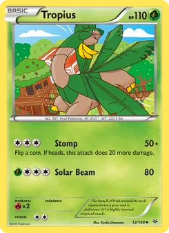 Tropius card from Roaring Skies, number 12/108