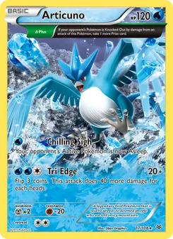 Articuno card from Roaring Skies, number 17/108