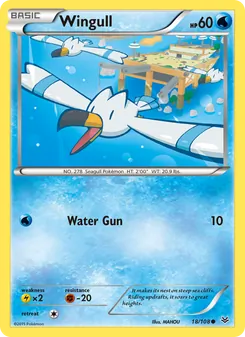 Wingull card from Roaring Skies, number 18/108