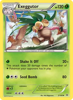 Exeggutor card from Roaring Skies, number 2/108