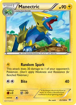 Manectric card from Roaring Skies, number 25/108