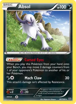 Absol card from Roaring Skies, number 40/108