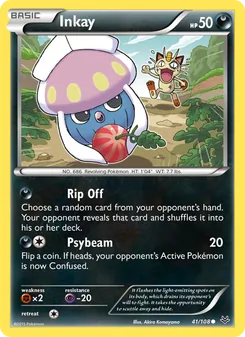 Inkay card from Roaring Skies, number 41/108