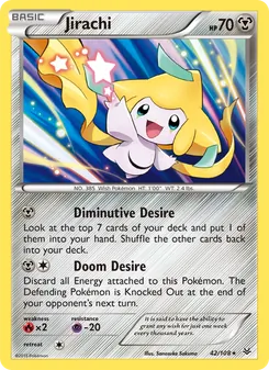 Jirachi card from Roaring Skies, number 42/108