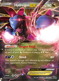 Hydreigon EX card from Roaring Skies, number 62/108