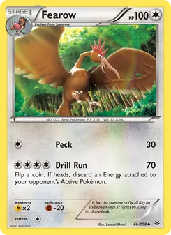 Fearow card from Roaring Skies, number 66/108