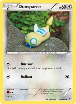 Dunsparce card from Roaring Skies, number 68/108