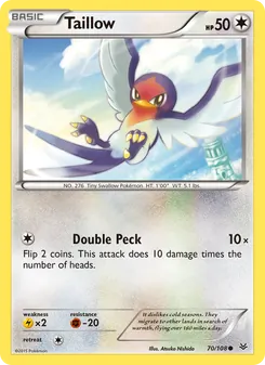 Taillow card from Roaring Skies, number 70/108