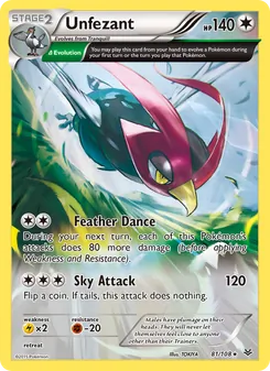 Unfezant card from Roaring Skies, number 81/108