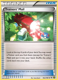 Trainers' Mail card from Roaring Skies, number 92a/108